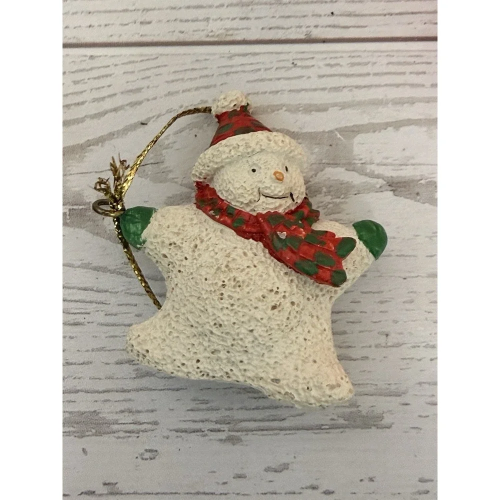 Vintage Y2K Primitive Country Ornaments Set Of 6 Angel Snowman Stocking Santa 2